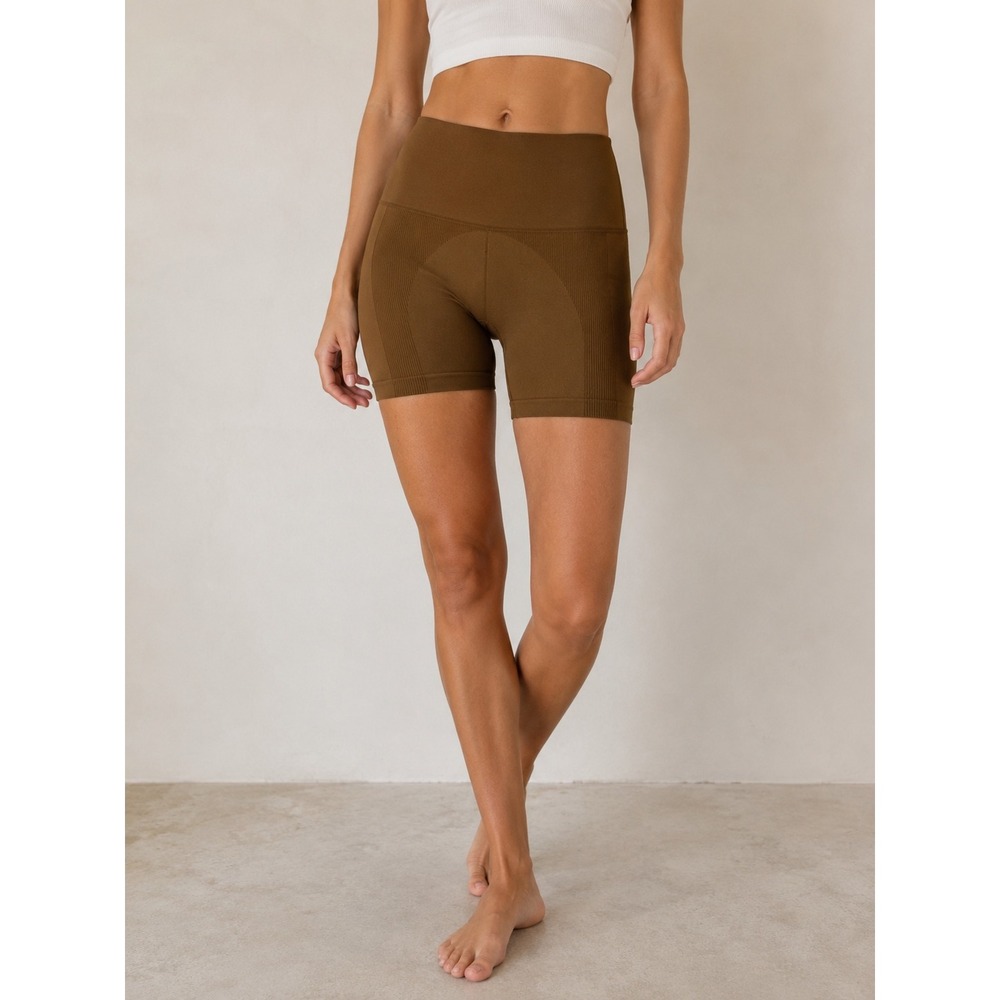 Set Active Sculptflex Bike Shorts Brown Seamless High Rise Size‎ Small